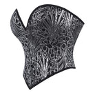 Kobine Women's Gothic Heart V Plunge Jacquard Lace-Up Overbust Corset