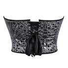 Kobine Women's Gothic Heart V Plunge Jacquard Lace-Up Overbust Corset