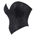 Kobine Women's Gothic Heart V Plunge Jacquard Lace-Up Overbust Corset