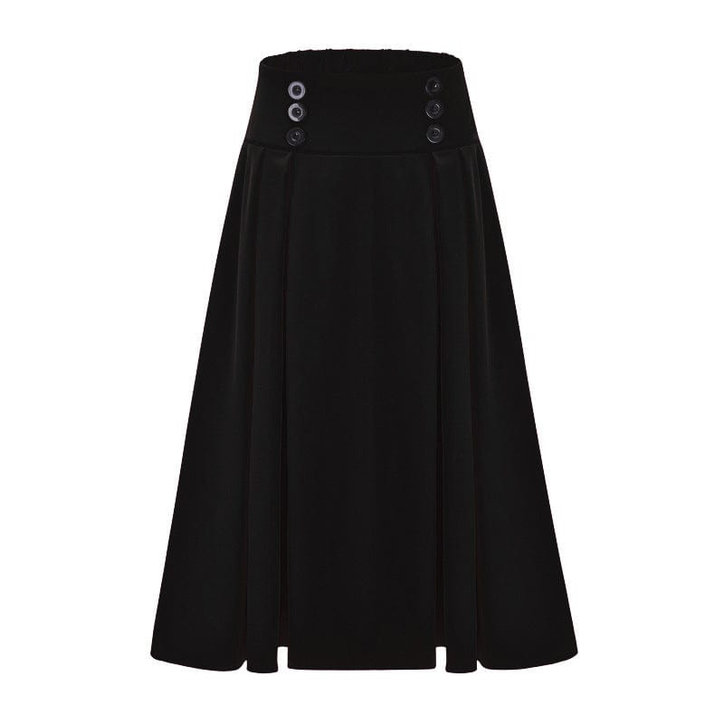 Kobine Women's Gothic High-waisted Draped Skirt