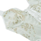 Kobine Women's Gothic Irregular Embroidered Lace-up Overbust Corset