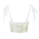 Kobine Women's Gothic Irregular Embroidered Lace-up Overbust Corset