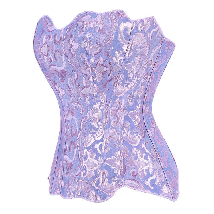 Kobine Women's Gothic Irregular Floral Jacquard Overbust Corset