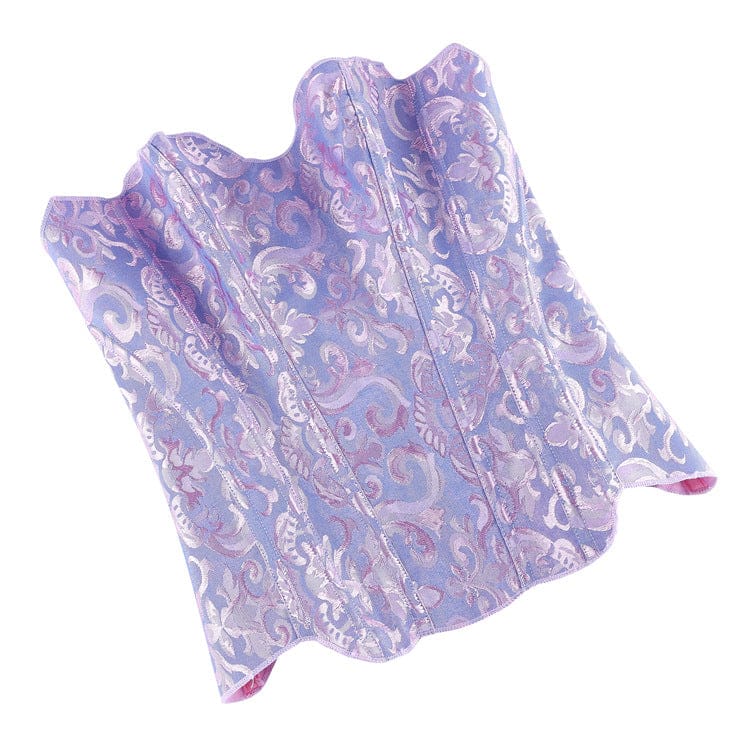 Kobine Women's Gothic Irregular Floral Jacquard Overbust Corset