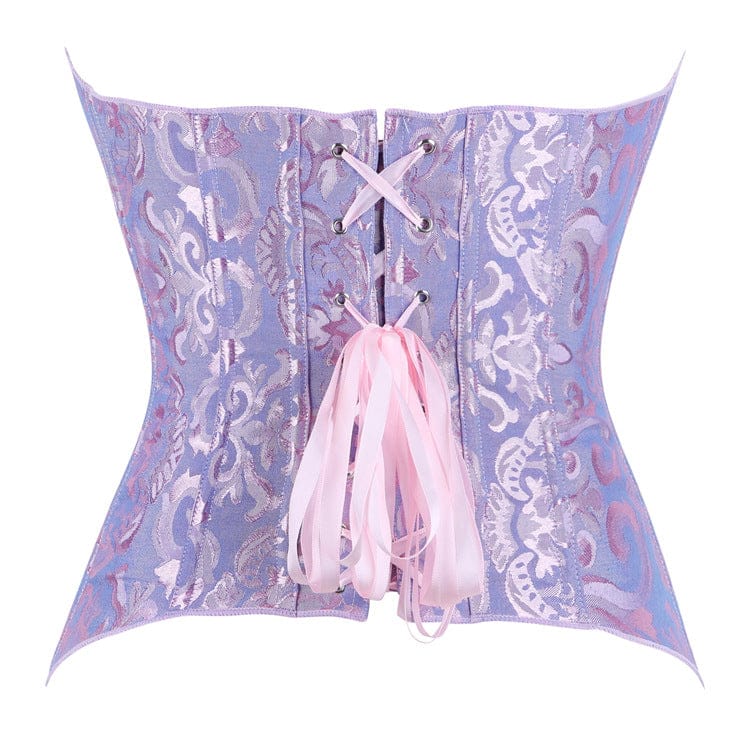 Kobine Women's Gothic Irregular Floral Jacquard Overbust Corset