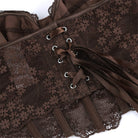 Kobine Women's Gothic Irregular Floral Lace Strap Overbust Corset