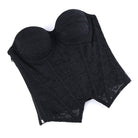 Kobine Women's Gothic Irregular Floral Mesh Overbust Corset