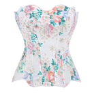 Kobine Women's Gothic Irregular Floral Printed Overbust Corset
