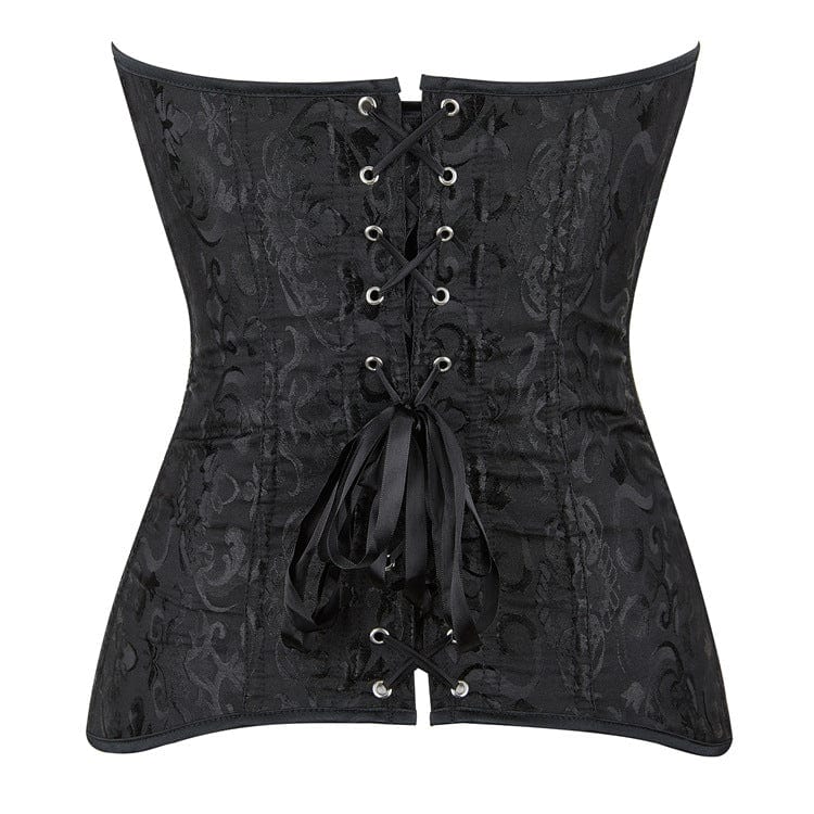Corsetto overbust con stampa floreale irregolare da donna in stile gotico Kobine