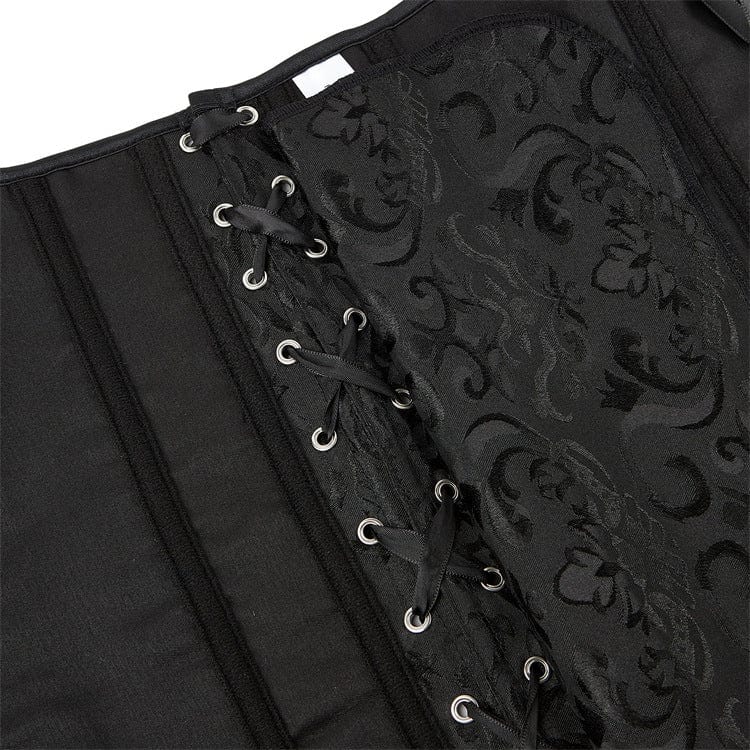Corsetto overbust con stampa floreale irregolare da donna in stile gotico Kobine
