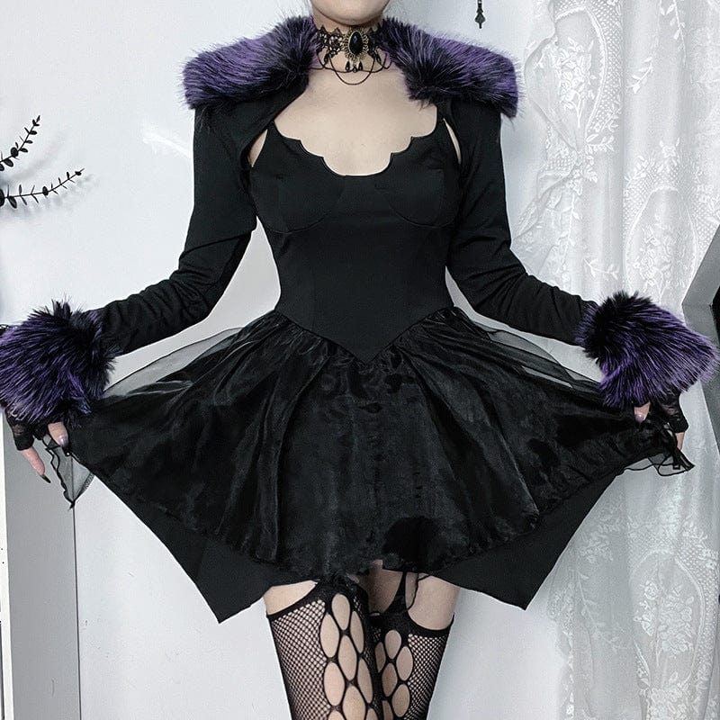 Kobine Women's Gothic Irregular Hem Slip Dress