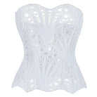 Kobine Women's Gothic Irregular Lace Sheer Overbust Corset