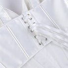 Kobine Women's Gothic Irregular Lace-up White Overbust Corset