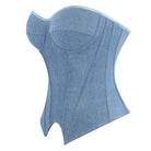 Kobine Women's Gothic Irregular Lace-up Zip Overbust Corset