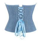 Kobine Women's Gothic Irregular Lace-up Zip Overbust Corset