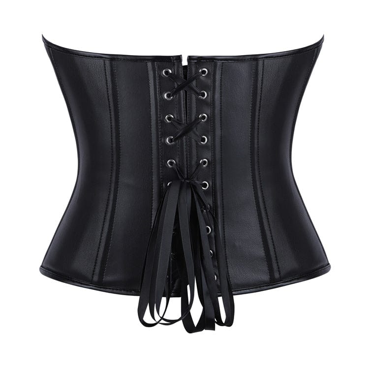 Kobine Women's Gothic Irregular Lace-up zip Overbust Corset