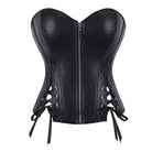 Kobine Women's Gothic Irregular Lace-up zip Overbust Corset