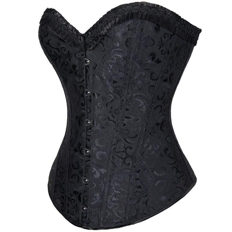 Kobine Women's Gothic Jacquard 12-steel boned Overbust Corsets