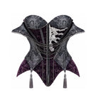 Women's Gothic Jacquard Chain Fringe Irregular Overbust Corset - Punk Design