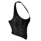 Kobine Women's Gothic Jacquard Halterneck Overbust Corset