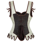 Kobine Women's Gothic Jacquard Irregular Lace-up Buckle Overbust Corset