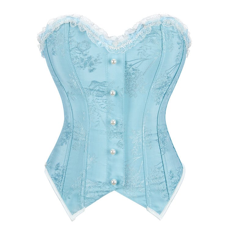 Kobine Women's Gothic Lace Hem Formal Overbust Corset