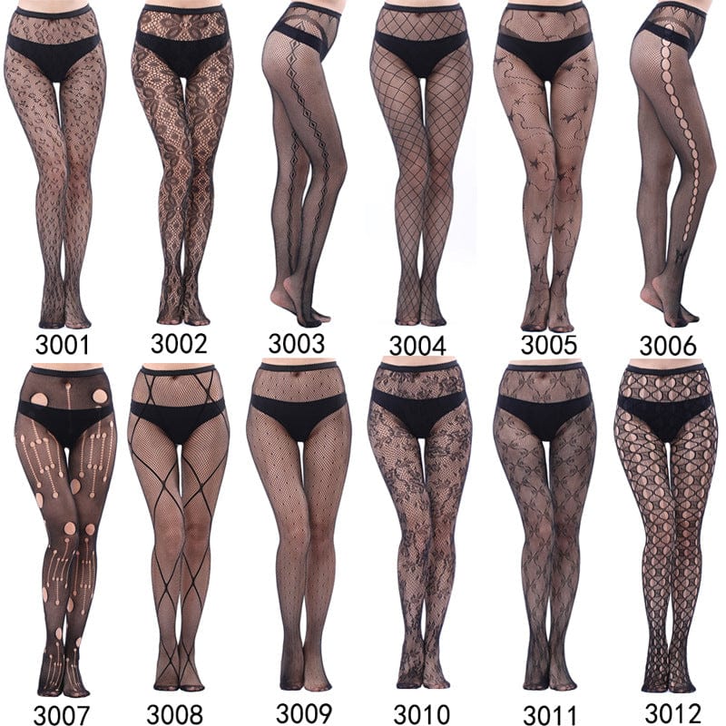 Kobine Women's Gothic Lace Pantyhose Stockings