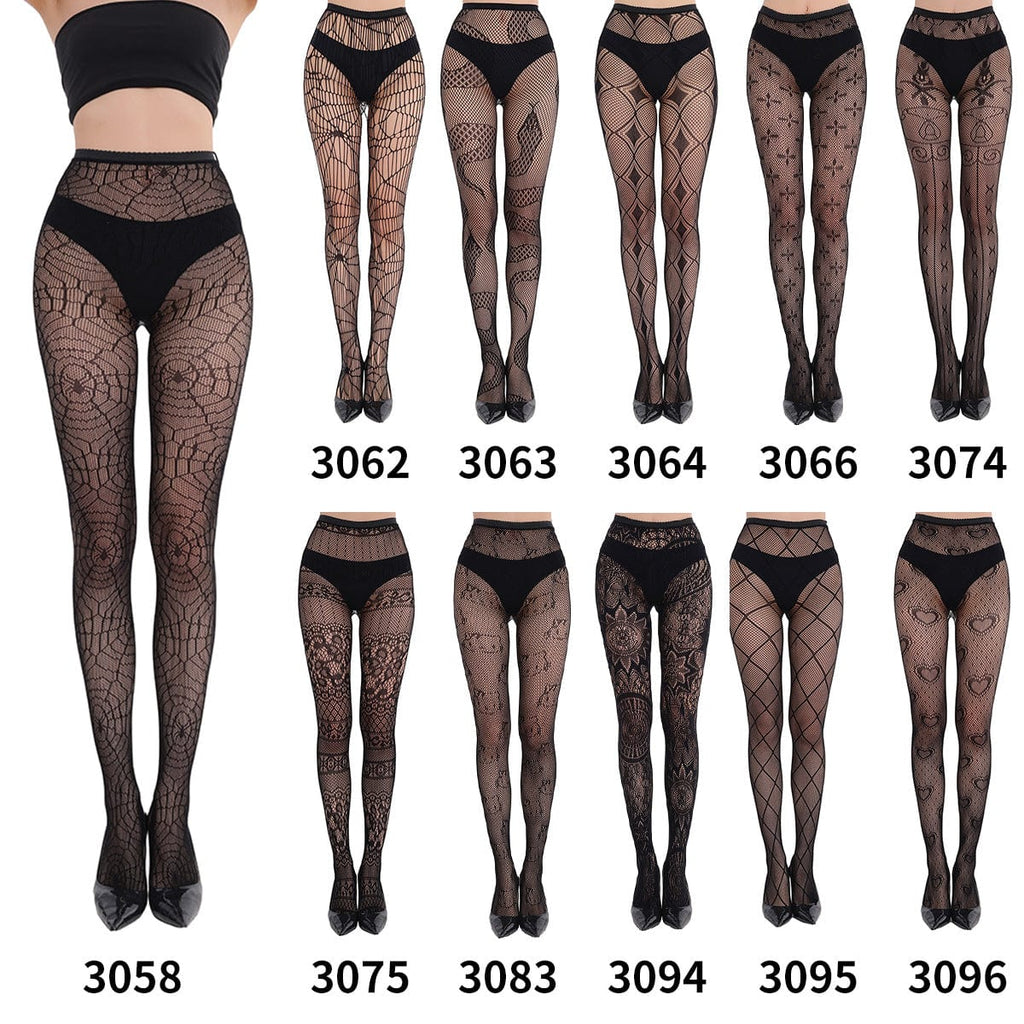 Kobine Women's Gothic Lace Pantyhose Stockings