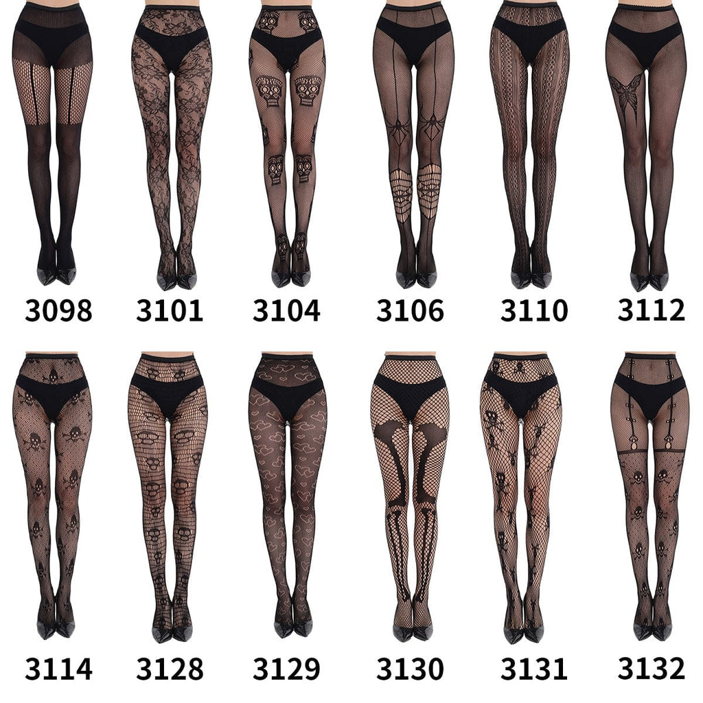 Kobine Women's Gothic Lace Pantyhose Stockings