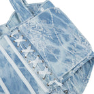 Kobine Women's Gothic Lace Splice Denim Overbust Corset