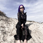 Kobine Women's Gothic Lace Splice Flared Pants