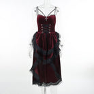 Kobine Women's Gothic Lace Splice High/low Layered Slip Dress