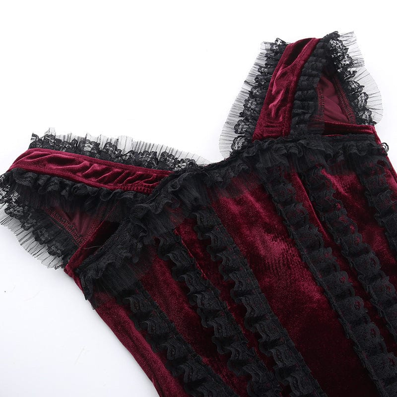 Kobine Women's Gothic Lace Splice Vest