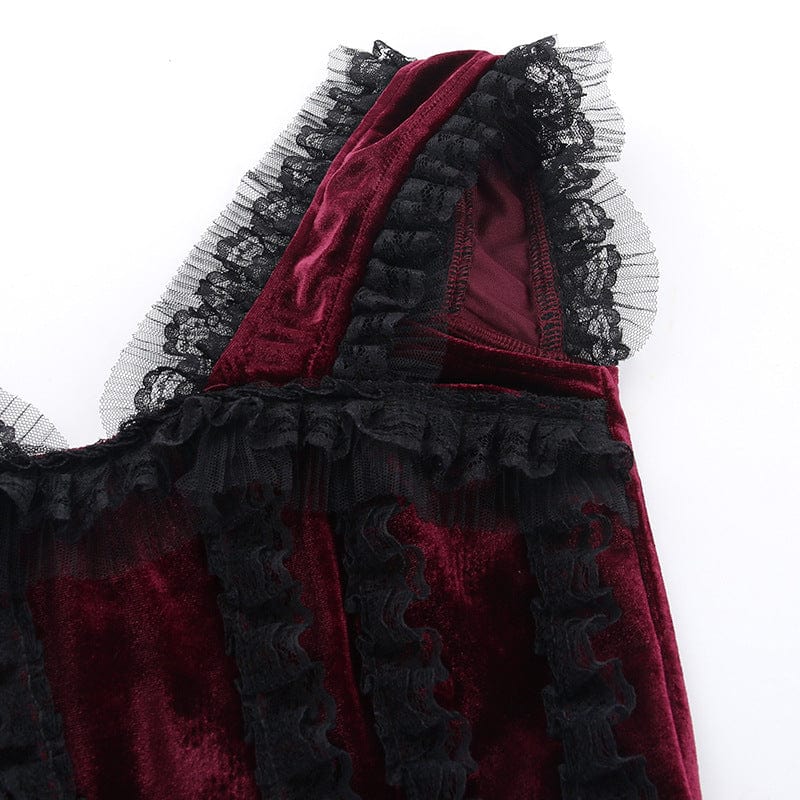 Kobine Women's Gothic Lace Splice Vest