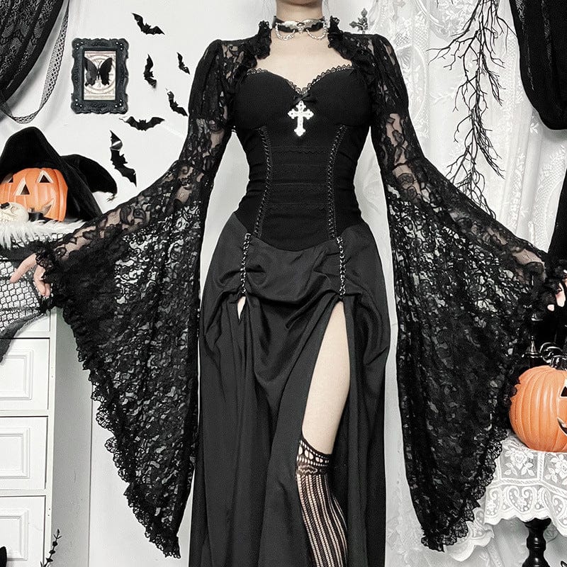 Scialle Gotico In Piume Nero - Per Halloween, Carnevale, Cosplay E Feste In Maschera - Foto 10