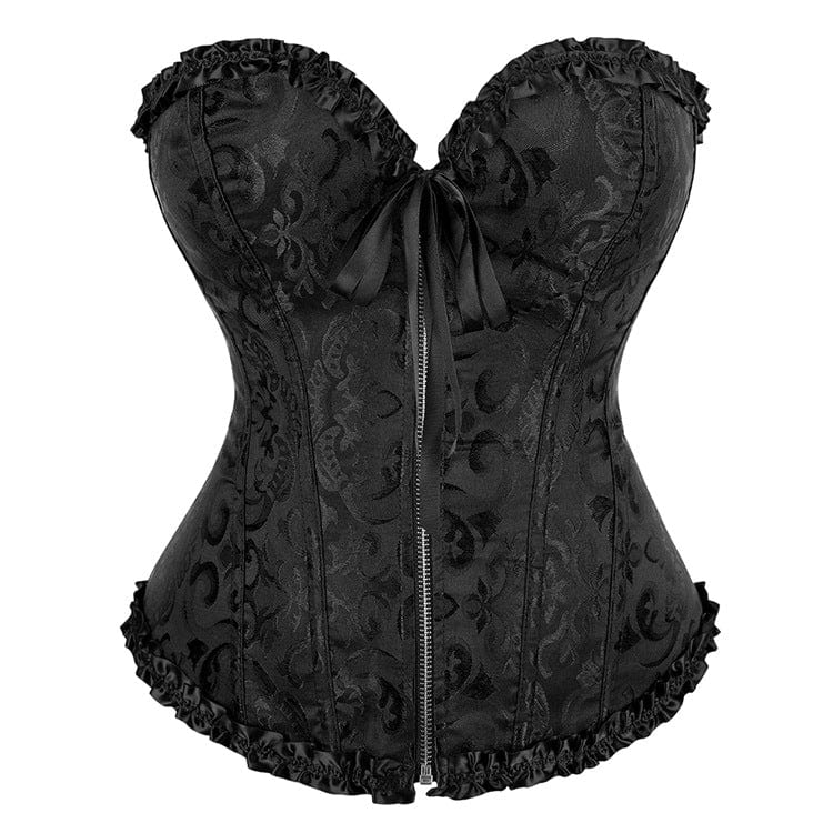 Kobine Women's Gothic Lace-up Brocade Overbust Corsets