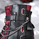 Kobine Women's Gothic Lace-up Chain Side Zipper Platform Ankle Boots
