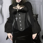 Kobine Women's Gothic Lace-up Flare Sleeved Cape