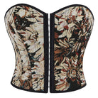 Kobine Women's Gothic Lace-up Floral Jacquard Overbust Corset