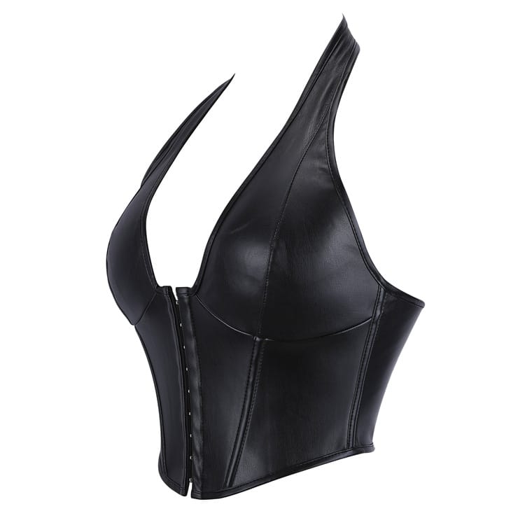 Kobine Women's Gothic Lace-up Halter Overbust Corset