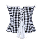 Kobine Women's Gothic Lace-up Irregular Plaid Overbust Corset