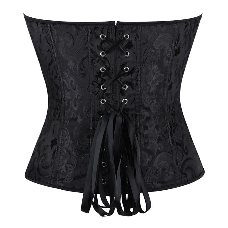 Kobine Women's Gothic Lace-up Jacquard Overbust Corset