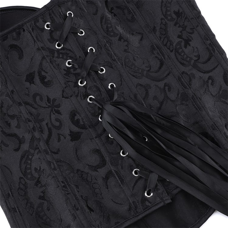 Kobine Women's Gothic Lace-up Jacquard Overbust Corset