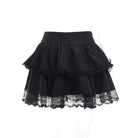 Kobine Women's Gothic Lace-up Lace Hem Skirt with Chain