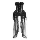 Kobine Women's Gothic Lace-up Metal Buckle Mesh Panel Overbust Corset
