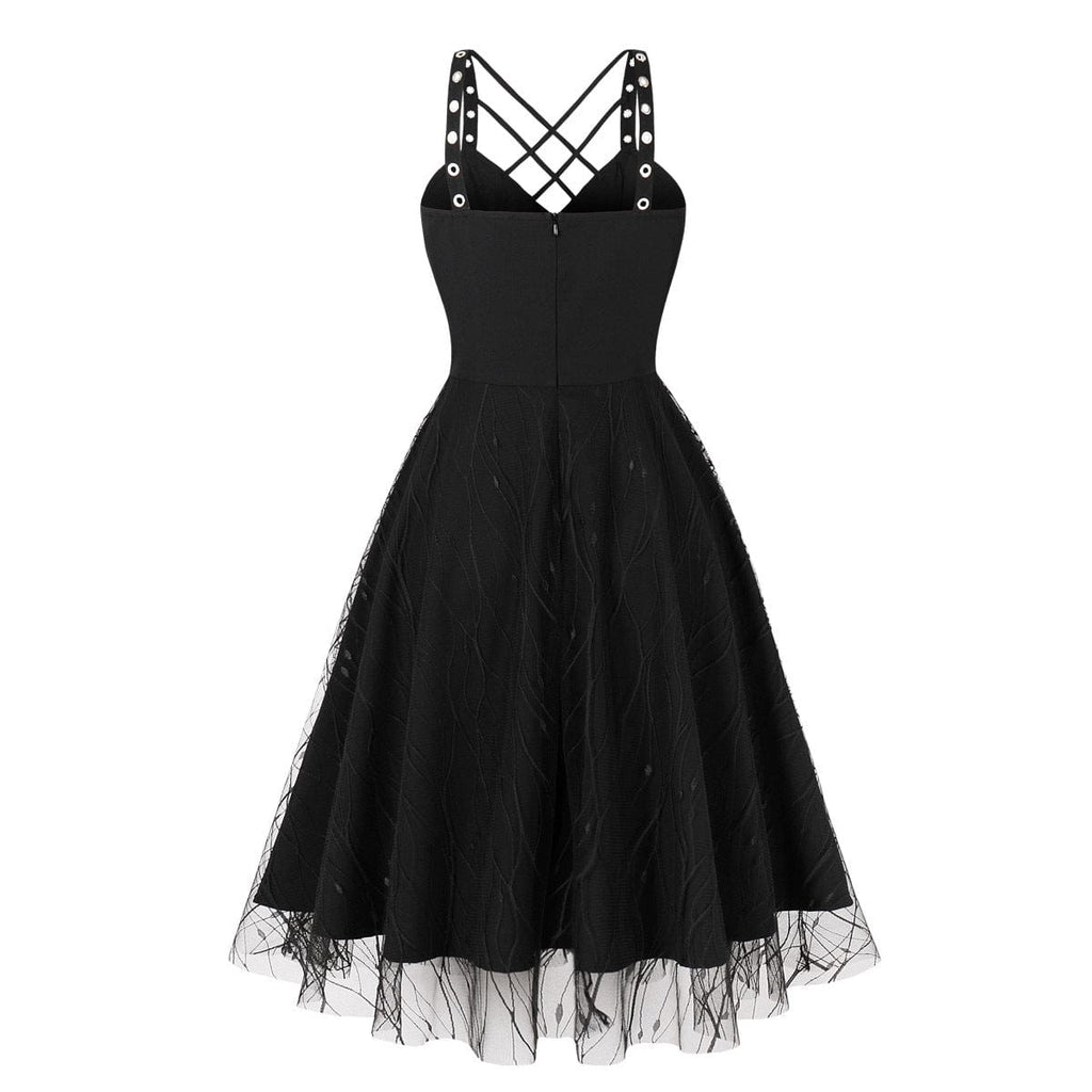 Kobine Women's Gothic Lace-up Music Festival Slip Dress