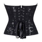 Kobine Women's Gothic Lace-up Pinstripe Floral Lace Overbust Corset