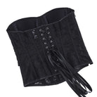 Kobine Women's Gothic Lace-up Pinstripe Floral Lace Overbust Corset