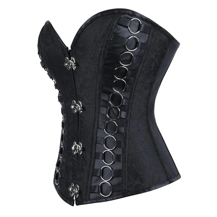 Kobine Women's Gothic Lace-up Rings Buckle Overbust Corset