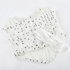 Kobine Women's Gothic Lace-up Sequins Overbust Corsets White